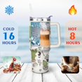 thumbnail image 4 of 40oz Watercolor Cactus Succulents Stainless Steel Flip Straw Tumbler Spill Proof Travel Cup Double Wall Vacuum Insulated Coffee Mug with Top Handle, 4 of 6