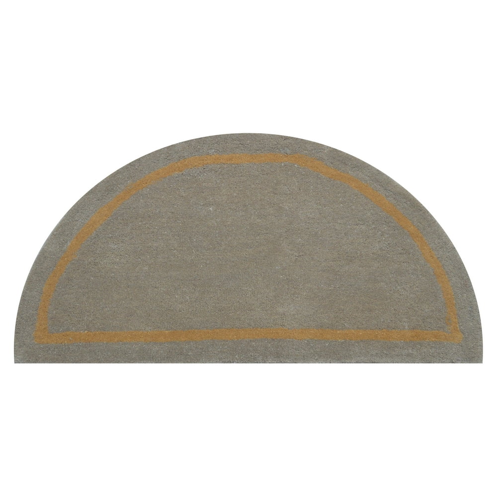 Deluxe Comfort Henley Wool Semicircle Foyer Rug, 44" Diameter High