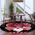 thumbnail image 3 of Round Rugs 5Ft, Black Valentines Day Round Area Rug Washable Indoor Throw Carpet, Love Hearts Romantic Farmhouse Soft Non Slip Circle Rug for Cabinet Bathroom Home Decor Aesthetic, 3 of 8