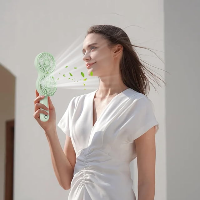 Portable Head Handheld Fan Mini Desk Fan With Strong Airflow USB Rechargeable Battery Operated For Indoor Outdoor Travel Home
