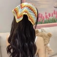 thumbnail image 3 of Girls Fashion Knitted Handmade Crochet Spring Summer French Pastoral Style Headscarf Hat Triangle Headband Headband Towel E, 3 of 8