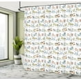 thumbnail image 5 of Ambesonne Retro Shower Curtain, Cartoon Village Animals, 69"Wx70"L, Yellow Beige, 5 of 5