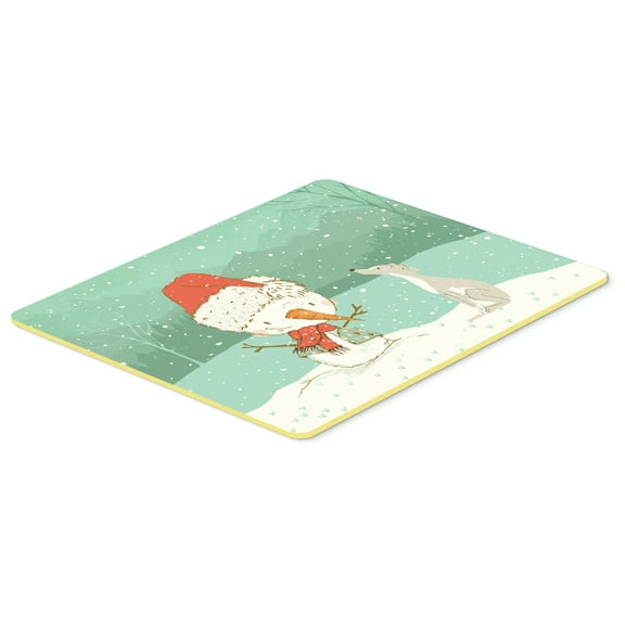 Italian Greyhound Snowman Christmas Kitchen or Bath Mat 24x36