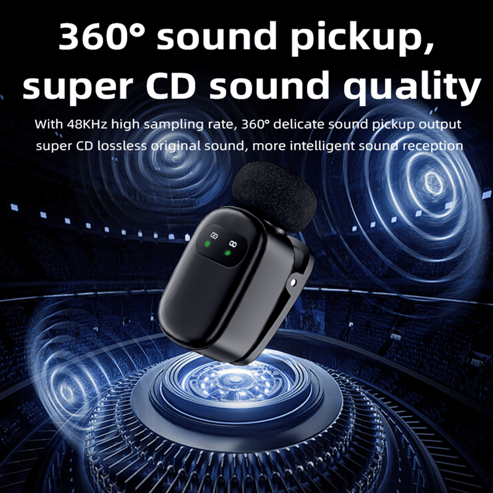 Wireless Lavalier Microphone for iPhone/Android, Lapel Mics with Type-C Plug-Play, Mini Mic with 2.4GHz Noise Cancellation, Charging Case Included, 80ft Range for Stream, Vlog, TikTok and YouTube