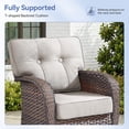 thumbnail image 3 of PARKWELL 6 Pieces Patio Furniture Set with Swivel Chairs, 7-Seat Wicker Conversation Set with Rattan Rocking Chair, Ottoman, Coffee Table and 5" Thick Cushion for Porch Deck, Brown/Beige, 3 of 11