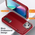 thumbnail image 3 of SaniMore for iPhone 14 6.1" 2022 Hybird Case, Rugged PC Back Shockproof TPU Shell Metal Hidden Kicksatnd Drop Resistant Anti-slip Heavy Duty Protective Case for iPhone 14 6.1" 2022, Black/Red, 3 of 8