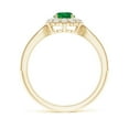 thumbnail image 2 of ANGARA Natural Vintage Inspired Emerald Milgrain Ring with Diamond Halo in 14K Yellow Gold for Women (Size-5mm) | May Birthstone, Birthday, Anniversary, Jewelry Gift for Women | Natural Emerald Ring, 2 of 10