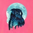 thumbnail image 2 of Wild Bobby, Creepy Winter Beach Night Owl, Animal Lover, Front and Back Garment-Dyed Short Sleeve Tees, Neon Pink, Medium, 2 of 3