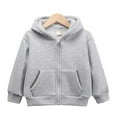 thumbnail image 2 of Gubotare Fleece Girls Jackets Toddler/Littile Girls' Midweight Fleece Transitional Jacket Size 18 24 Months (Light Gray,18-24 Months), 2 of 9