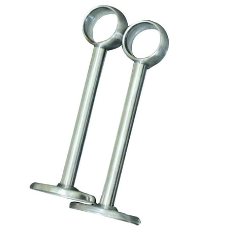 

2pcs Stainless Steel Wardrobe Pipe Lever Rod Bracket Flange G