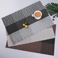 thumbnail image 4 of Juego de 10 manteles individuales lavables de PVC para mesa de comedor, con marco diagonal de tejido Teslin Rosado, 4 of 7