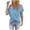 Blue, variant on WIZUTIZ Workout Tops for Women up to 60% Off Loose Fit Tshirts Solid Cotton Linen Pure Colour V-Neck Shirts Holiday Beach Ladies Tops Lightweight Cotton Soft Tshirt Retro Tunics Short Sleeve Tee Bl