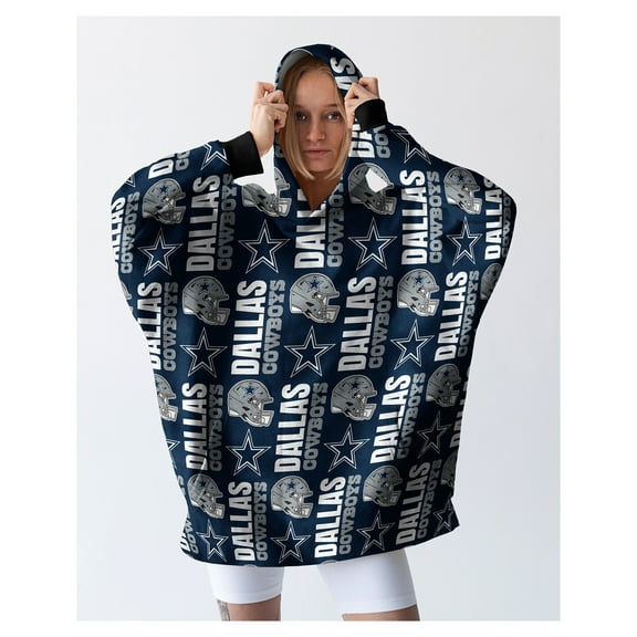 Pegasus Dallas Cowboys Homefield Repeat Logo Wearable Hooded Blanket