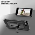 thumbnail image 4 of for iPhone SE 2020 Case, iPhone 7/8 Case Rugged Military Dual Layer Heavy Duty iPhone SE 2020 Case with Screen Protector TPU Bumper Full Protection Metal Kickstand Shockproof Case 4.7 inch,Black, 4 of 7