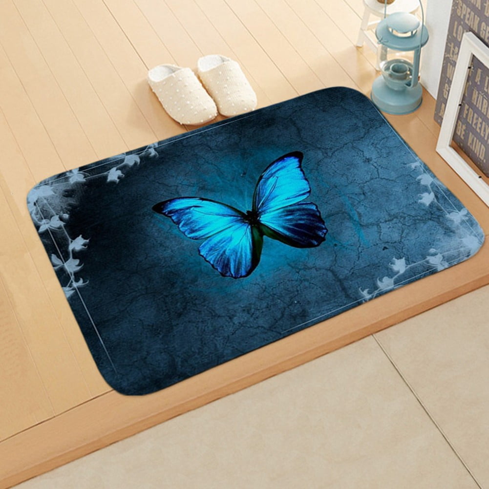 Monarch Butterfly Bath Mat Rug for Bathroom Floor Plush Mats Small Bathmats