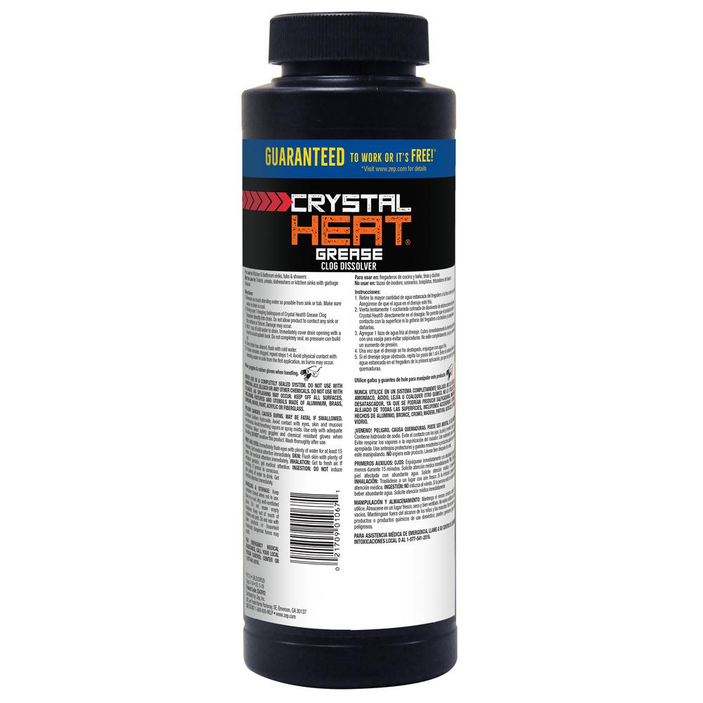 Zep 32 Oz Crystal Heat Drain Opener Pipe Septic Clog Remover Hair Grease Cleaner Walmart Com