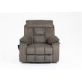 thumbnail image 4 of Electric Power Lift Recliner Chair with Heat and Massage, 180° Flat Recline, Dual Cup Holders, Dark Brown Chenille Fabric for Elderly and Big & Tall, 4 of 5