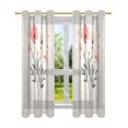 thumbnail image 7 of Yayeee Window Curtains Light Filtering 63"x42" Grommet Panel Pair Home Living Room Decor, Pink Flower, 7 of 7