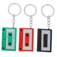 thumbnail image 6 of DINHEAROM 3Pcs Retro Style Acrylic Keychain Cassette Tape Charms for Girls Black Red .8x7.9x0.35in, 6 of 8