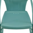 thumbnail image 6 of Pemberly Row Steel Metal Outdoor Chair in Pastel Blue Satin (Set of 2), 6 of 11