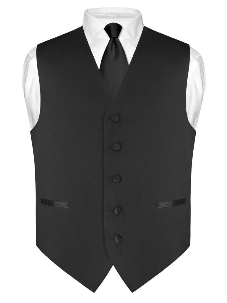 New Men's Solid Tuxedo Vest Waistcoat & 1.5" Skinny Neck tie Gold wedding formal 