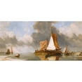 thumbnail image 2 of Edward William Cooke 18x11 Black Ornate Wood Framed Double Matted Museum Art Print Titled - A Dutch Calm, Zuider Zee Fishing Craft (1849), 2 of 5