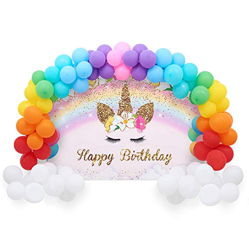 Hicarer Unicorn Balloon Arch Garland Kit set Rainbow Unicorn Party Backdrop with Balloons for Photo Background Girls Unicorn Birthday Party Supplies