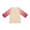 thumbnail image 6 of Grblisyd Girls Shirts Size 10-12 3/4 Sleeve Henley Shirts Button Down V Neck Raglan Tops Loose Color Block Blouse, 6 of 7