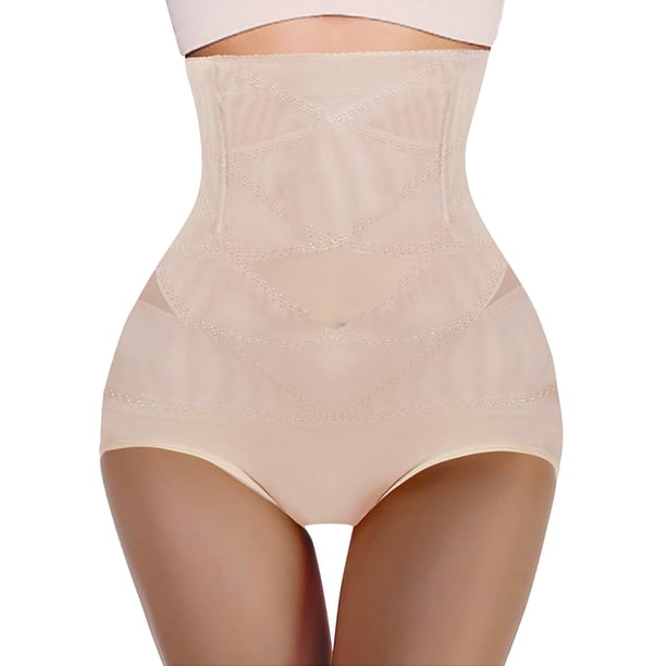 Gibobby corset para mujer Mujeres Body Shaper Hip Abdomen Bragas Ropa interior de cintura alta (Beige, XL)