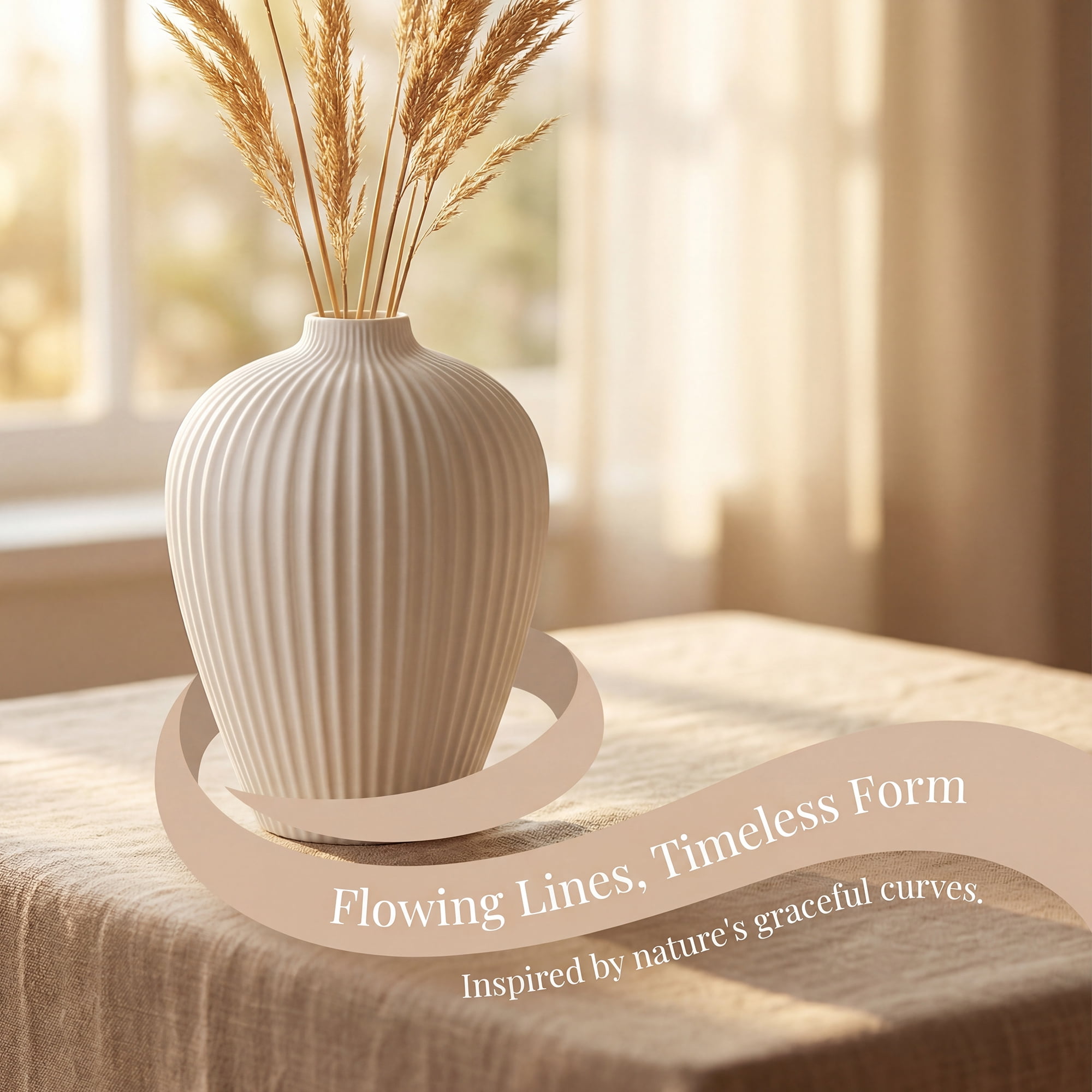 Unique Bargains Modern Ceramic Matte Ribbed Flower Vase White 3.9" x 3.9" x 5.9"