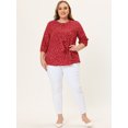 thumbnail image 3 of Women's Plus Size Work Round Neck Ruffle Chiffon Blouse Top Red White 4X, 3 of 5
