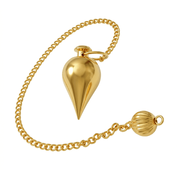Health & Wealth Cone Brass Metal Pendulum For Divination Dowsing Reiki Meditation Pendulum