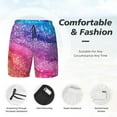 thumbnail image 3 of Sikiie Rainbow Glitter Cute Print Men's Double Layer Swimming Trunks, Adjustable Waistband and Pockets Sports Swimming Trunks, Beach Swimwear-XX-Large, 3 of 6