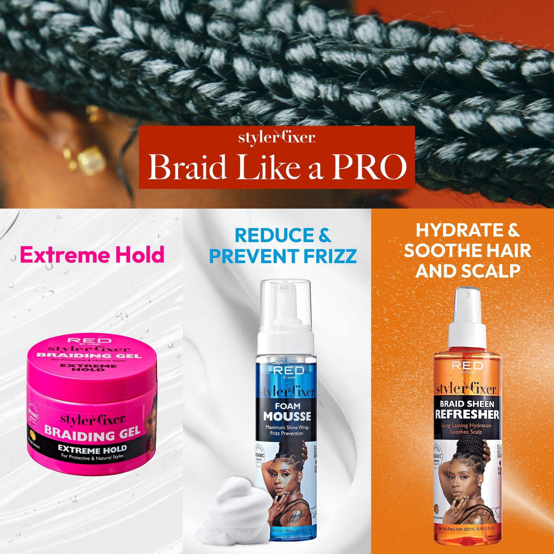 BeauFairy Braiding Gel 113,5 Ml – Starker Halt, Rückstandsfrei, Mit Reis-Extrakt & Vitamin E, Für Zöpfe & Kanten