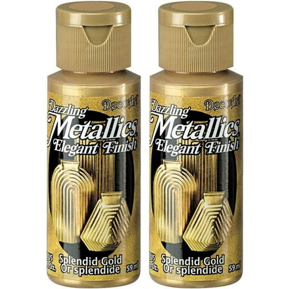 2-pack - Deco Art Dazzling Metallics Acrylic Paint, 2oz. - Splendid Gold