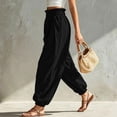 thumbnail image 3 of Aezemi Womens Ruffle Elastic Waist Trousers Fashion Comfy Pull on Summer Joggers Summer Walking Daily Casual Spring Pants with Pockets M, 3 of 9