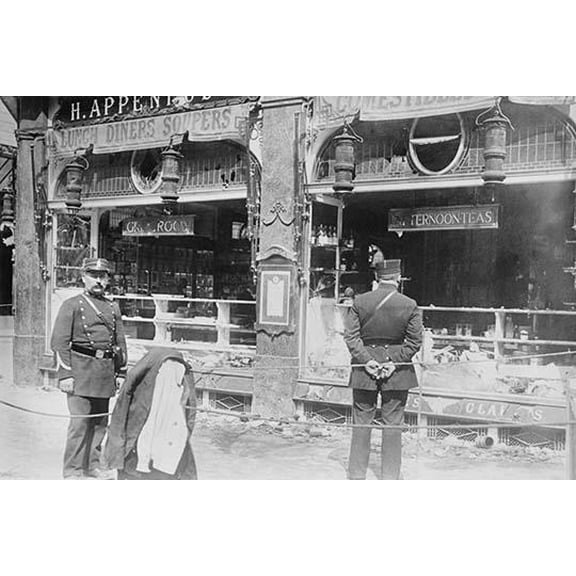 Parisian Police Look at German Shops Ransacked by Mob-Fine art canvas print (20" x 30")