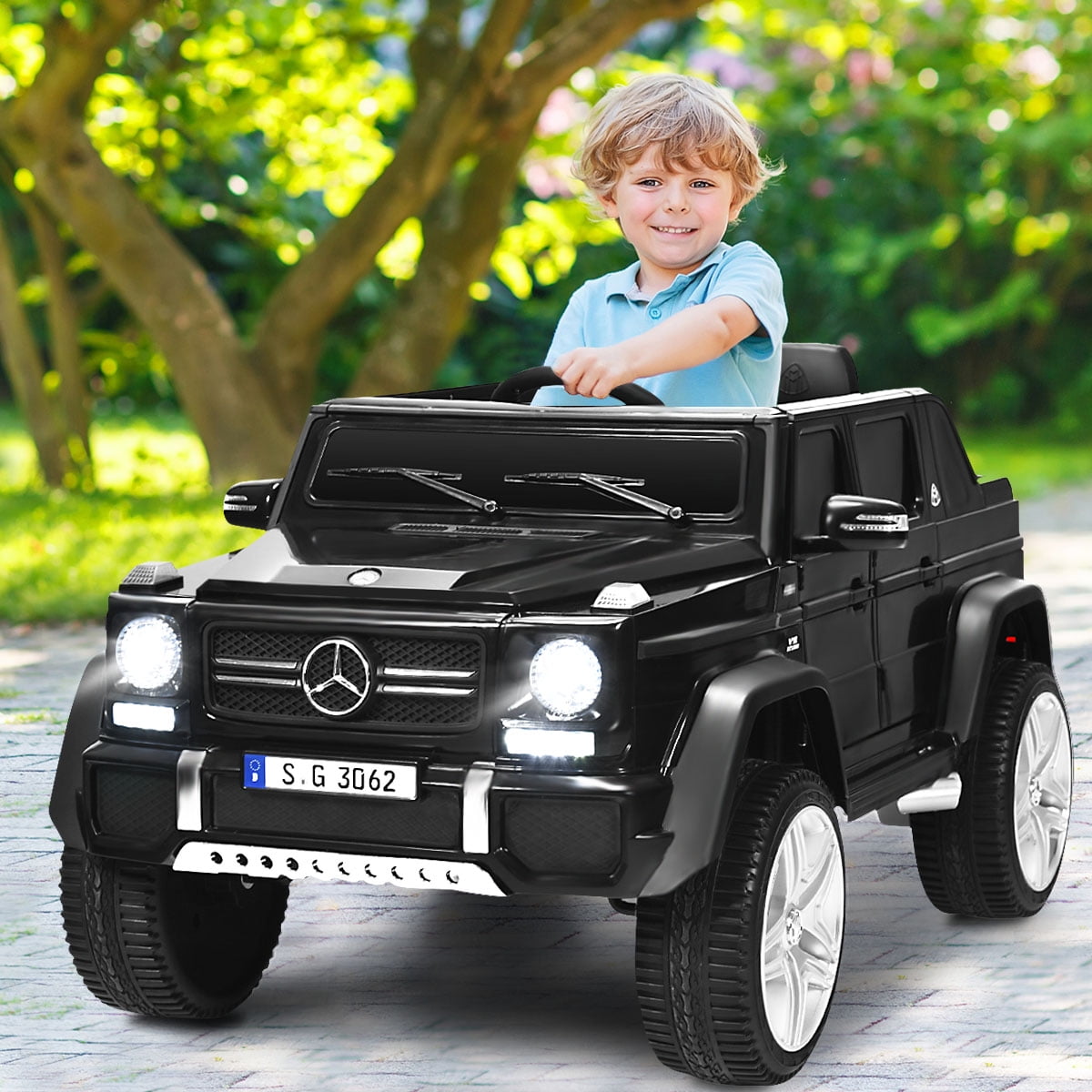 Infans 2-in-1 Kids Ride On Car Toy Toddler Travel Suitcase Licensed Mercedes  Benz Black 