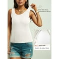 thumbnail image 6 of Anygrew Women Built-in Bra Tank Tops Sleeveless Casual Shirts Racerback Ribbed Fitted Tank Tops Casual Basic Slim Fit Ribbed Top, 6 of 7