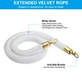 thumbnail image 3 of Unique Bargains 3 Feet White Velvet Stanchion Rope, Crowd Control Barrier Rope with Snap Hook, Golden, 3 of 6