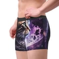 thumbnail image 2 of Vsdgher Purple Moon Cat Pattern Men's Boxer Brief Underwear,Soft Funny Underwear for Men-Small, 2 of 5