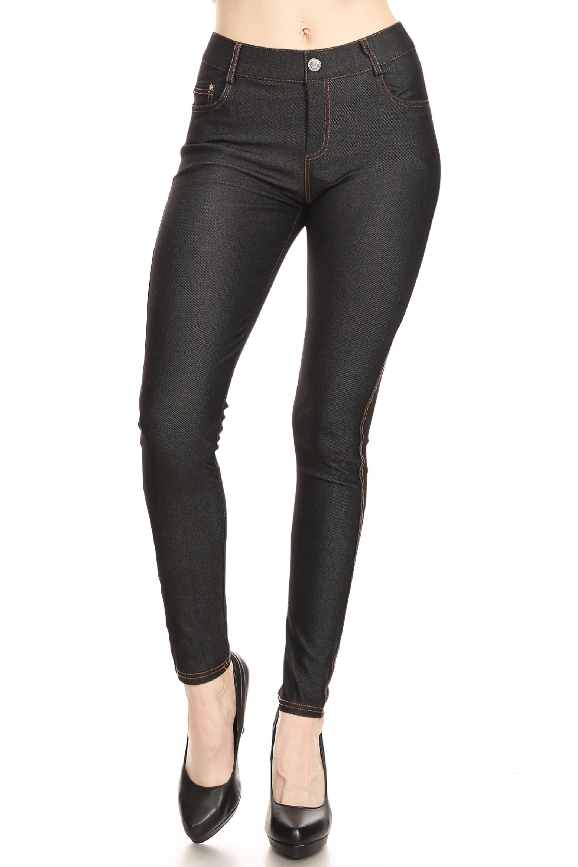 Women's Stretch Jeggings with Pockets Slimming Pull On Jean Jeggings ...