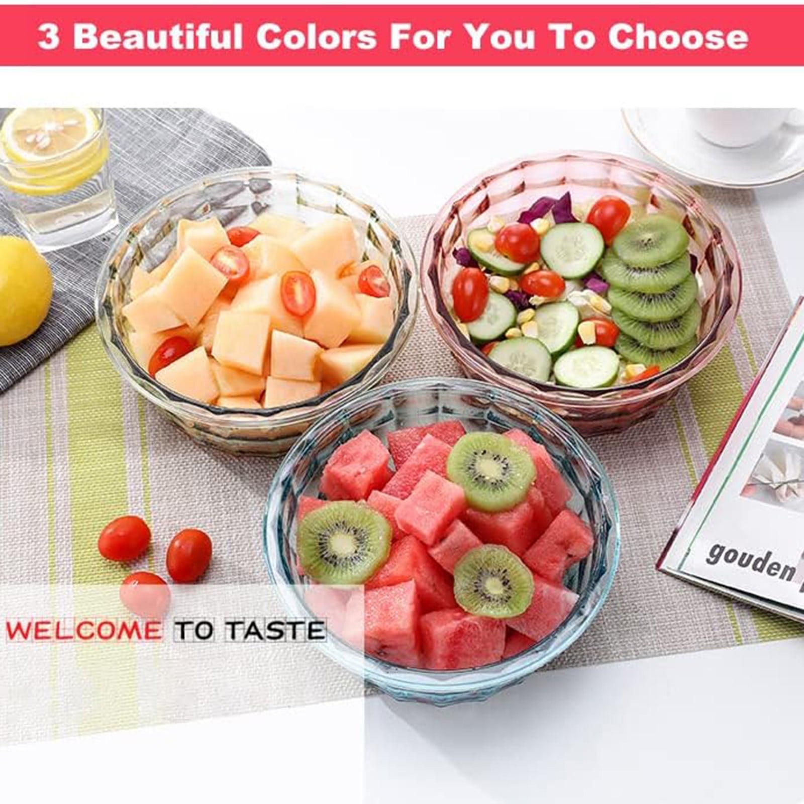 Food Storage 3 Fruit Containers with Tureen Bowl Clear Sealed Cereal Oatmeal Storage Solution for Fresh Produce