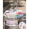 thumbnail image 5 of nqOlkjepod Watercolor Hummingbird Outdoor Tablecloth with Umbrella Hole & Zipper, Colorful Pink Blue Flowers Round Table Cover 60 Inch, Dining Waterproof Table Cloth Protector for Patio/Party/Picnic, 5 of 7