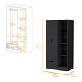 thumbnail image 7 of Newboti Furniture Cimarron 2-Door Armoire with Open Compartment Black 23870, 7 of 7