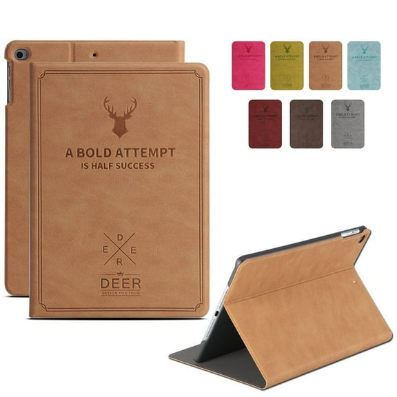 DuraSafe Cases for iPad Mini 4 2015-7.9" A1538 A1550 Deer Pattern Folio Smart Cover with Protective Sleek & Classic Design - Camel