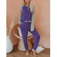 thumbnail image 2 of Ekouaer Women's Pajama Set Long-Sleeved Pajama Set Loungewear Pullover Pajamas Sweatshirt and Pocketed Pants, 2 of 5
