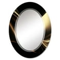 thumbnail image 2 of Designart "Surreal Tides in Gold and Black IV" Fractals Round Wall Mirror - Modern Oval Printed Decorative Oversized Mirror - Multiple Color Options, 2 of 4