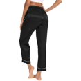 thumbnail image 6 of Bramtres Silk Pajamas Pajama Pants Women Sleepwear Long Pants Strap Nightwear Lace Trim Satin Cami Pant Pajama Lounge Pants Pajama Bottoms Pjs Bottoms Black L, 6 of 6