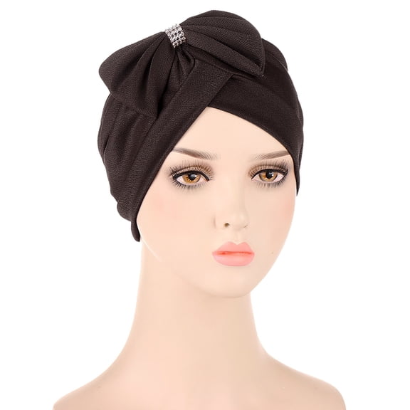 GIJNRIUIUA Under $5 Wide Head Bands Hot Sales Cancer Head Hat Cap Ethnic Bohemian Bowknot Braid Hair Cover Wrap Turban Headwear Turban Cap